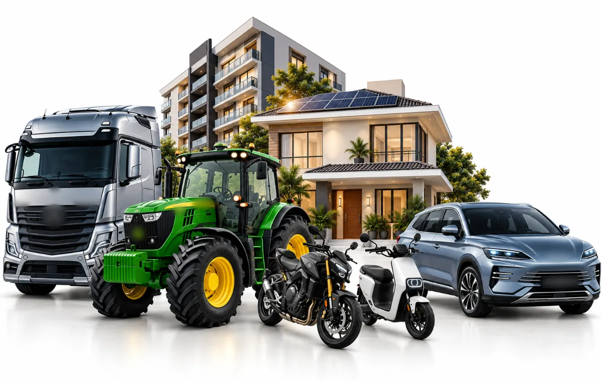 Bens que podem ser comprados com carta de consórcio: prédio de apartamentos, casa com energia solar, caminhão, trator, moto, scooter e carro